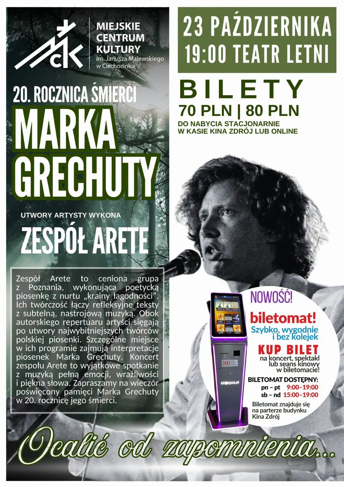 Koncert poświęcony pamięci Marka Grechuty w Ciechocinku