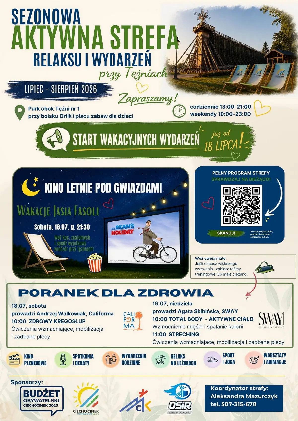 Sezonowa Aktywna Strefa Relaksu i Wydarzeń przy Tężniach w Ciechocinku