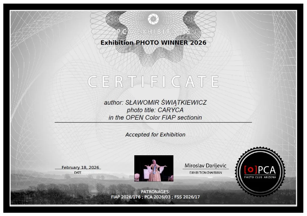 Sukces fotografa z Ciechocinka na wystawie PHOTO WINNER 2026 w Serbii