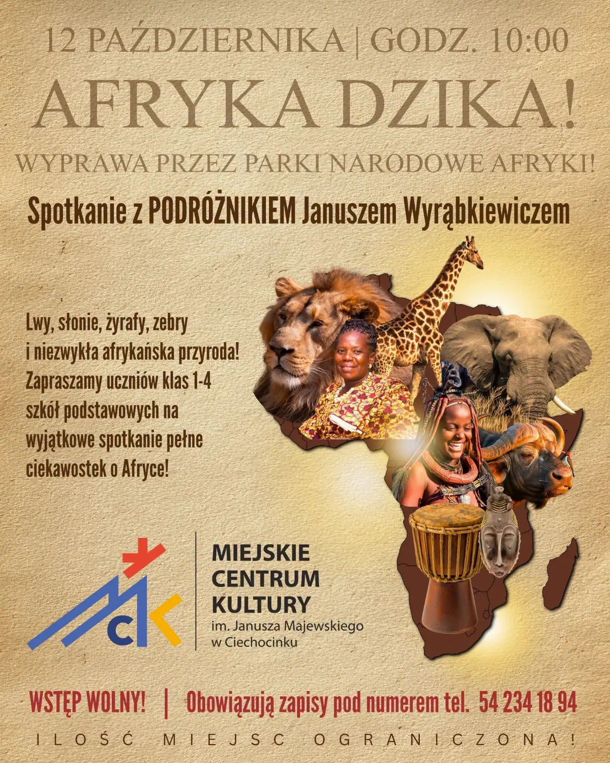 Spotkanie z podróżnikiem o parkach narodowych Afryki