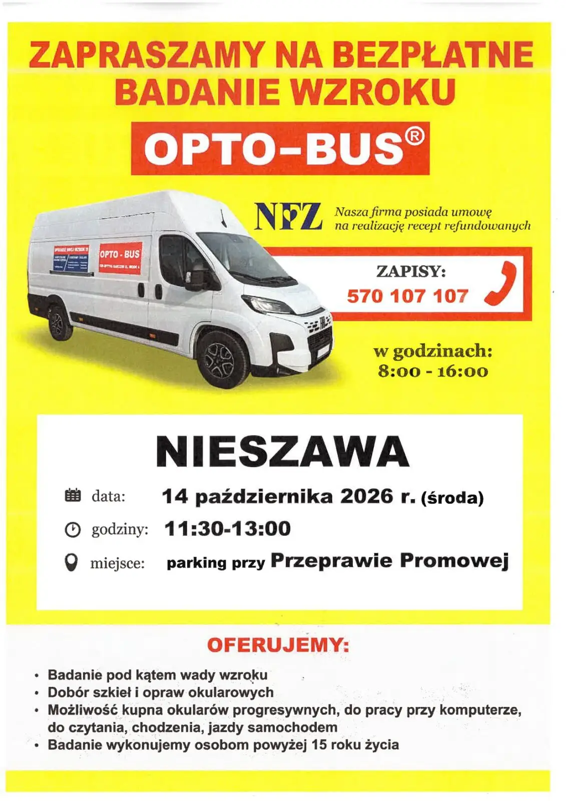 Bezpłatne badania wzroku w Nieszawie 14 października