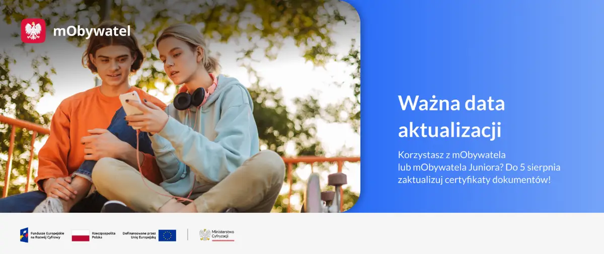 Zaktualizuj certyfikaty w aplikacji mObywatel do 5 sierpnia