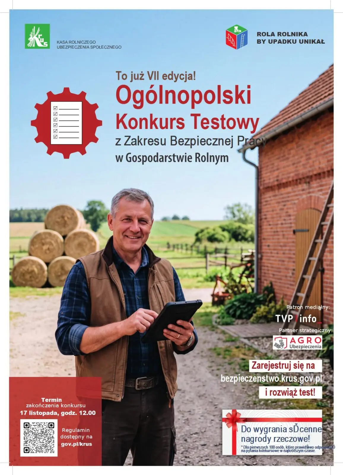 Ogólnopolski Konkurs Testowy o Bezpiecznej Pracy w Gospodarstwie Rolnym
