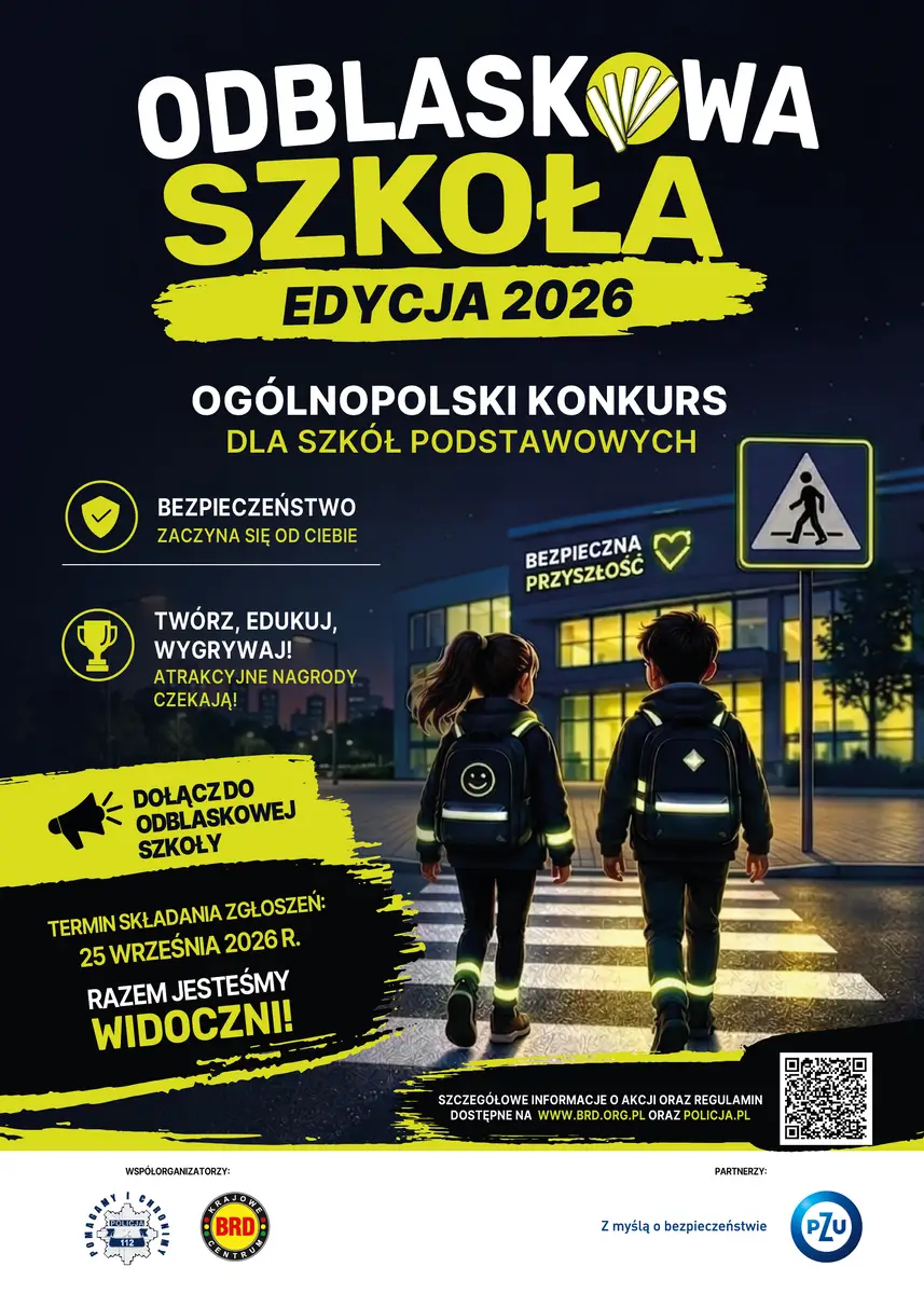 II edycja konkursu "Odblaskowa Szkoła" dla szkół podstawowych w województwie kujawsko-pomorskim